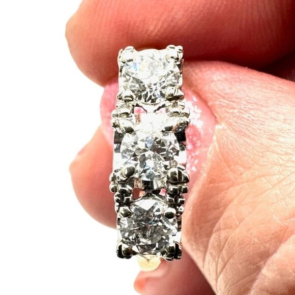 Womens Ring 14K Yellow Gold Diamond Vintage Wedding Anniversary 1 + ctw Size 9.5 - Picture 5 of 7